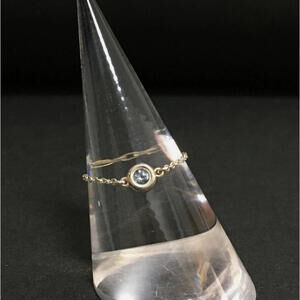 Tiffany & Co Color By The Yard Aquamarine Ring SZ:54 / 7 Silver 925 Elsa Peretti